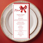 Menu Mariage moderne Coquette Red Bow