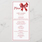 Menu Mariage moderne Coquette Red Bow (Devant)