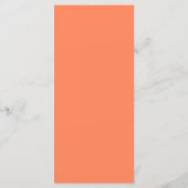 Menu Mariage Moderne Corail Orange Manger et Boire (Dos)
