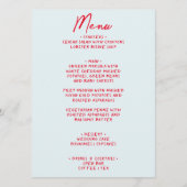 Menu Mariage moderne couleur Whimsical manuscrit (Devant)