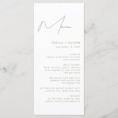 Menu Mariage Moderne de Calligraphie Verte Sauge (Devant)