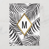 Menu Mariage moderne de palmier de frondes de frontière (Dos)