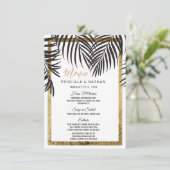 Menu Mariage moderne de palmier de frondes de frontière (Debout devant)