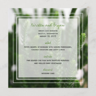Menu Mariage moderne de Succulents d'herbe de photo