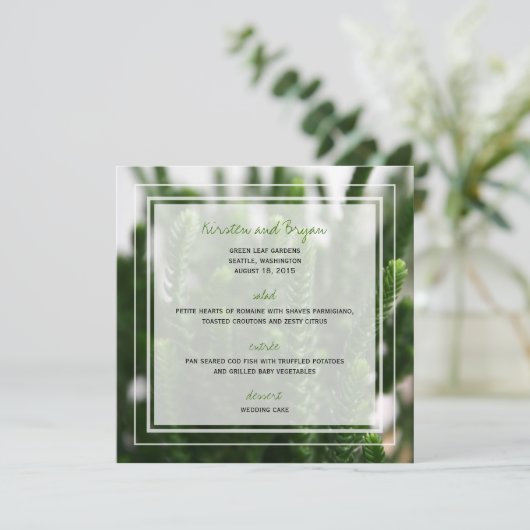 Menu Mariage moderne de Succulents d'herbe de photo (Debout devant)