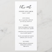 Menu Mariage moderne de Sydney (Devant)