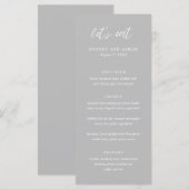 Menu Mariage Moderne de Sydney Gray (Devant / Derrière)