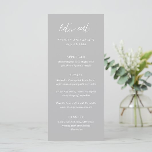 Menu Mariage Moderne de Sydney Gray (Debout devant)