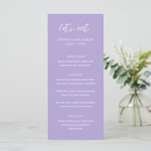 Menu Mariage Moderne de Sydney Lavender (Debout devant)