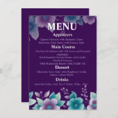 Menu Mariage moderne "Deep Sea Bloom" | Purple & T (Devant / Derrière)