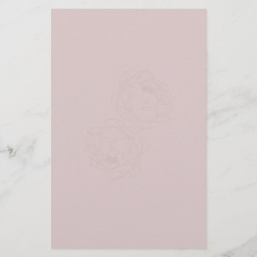 Menu Mariage moderne Dusty Rose (Dos)