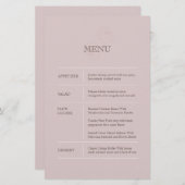 Menu Mariage moderne Dusty Rose (Devant / Derrière)