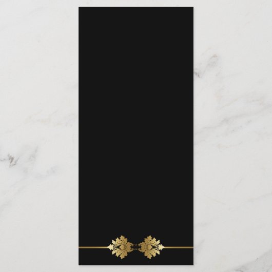 Menu Mariage moderne Elegant Black Gold (Dos)