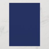 Menu Mariage Moderne Élégant Bleu Nuit Monogramme (Dos)