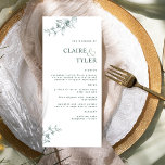 Menu Mariage moderne élégant et vert<br><div class="desc">Laissez-vous séduire par cette carte de menu de mariage élégante au design épuré et simple, aux détails floraux délicats dessinés à la main et à la typographie moderne en vert. Possibilité de personnaliser toutes les sections de texte à l'aide des zones de texte modèles fournies, si nécessaire, vous pouvez sélectionner...</div>