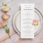 Menu Mariage moderne | Élégant noir et blanc