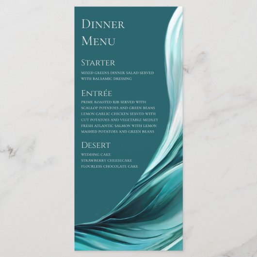 Menu mariage-Moderne Emerald Green- (Devant)