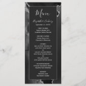 Menu Mariage Moderne en Agate Noir Argent (Devant)