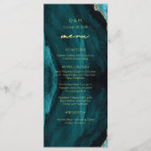 Menu Mariage moderne en agate turquoise (Devant)
