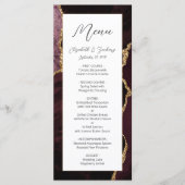 Menu Mariage Moderne en Bourgogne et Agate Dorée (Devant)