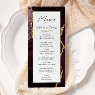 Menu Mariage Moderne en Bourgogne et Agate Dorée