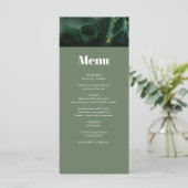 Menu Mariage moderne en marbre vert (Debout devant)