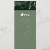 Menu Mariage moderne en marbre vert (Devant)