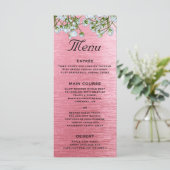 Menu Mariage moderne en métal rose (Debout devant)
