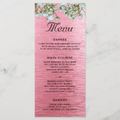 Menu Mariage moderne en métal rose (Devant)
