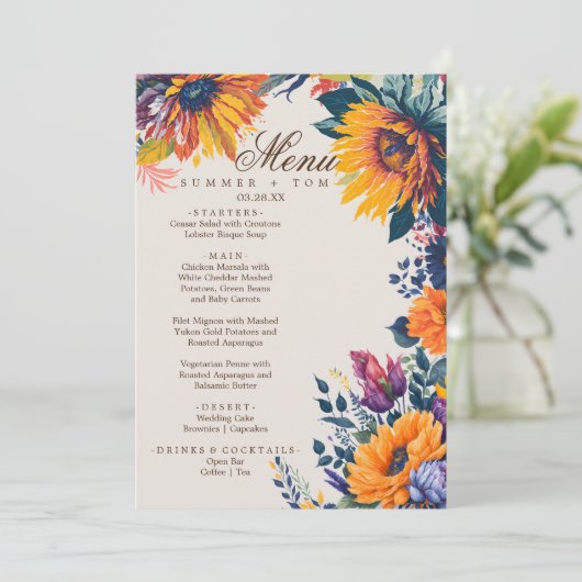 Menu Mariage moderne et élégant (Debout devant)