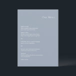 Menu Mariage moderne et élégant, bleu outresque<br><div class="desc">Menu de mariage moderne au design simple mais élégant.</div>