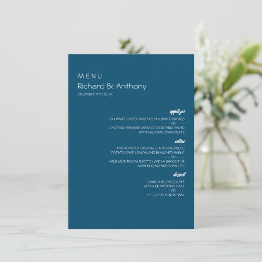 Menu Mariage moderne et tendance (Debout devant)