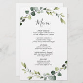 Menu Mariage moderne Eucalyptus Wreath Diner Menu (Devant / Derrière)