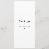 Menu Mariage moderne Fun Décontracté écriture manu (Dos)