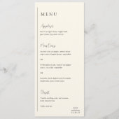 Menu Mariage Moderne Grace Ivory (Devant)
