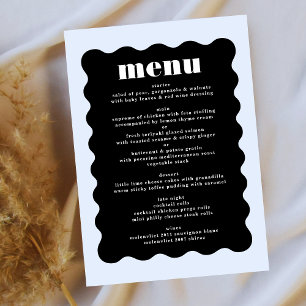 Menu Mariage moderne Gras fractionné noir blanc