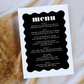 Menu Mariage moderne Gras fractionné noir blanc