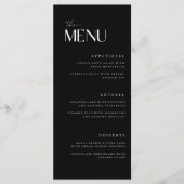 Menu Mariage Moderne Gras Noir (Devant)
