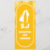 Menu Mariage moderne Gras Sunshine Jaune Wavy Arch (Dos)