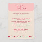 Menu Mariage moderne Gras Wavy Frame Magenta Rose (Devant)