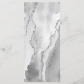 Menu Mariage Moderne Gris Argent Agate (Dos)