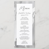 Menu Mariage Moderne Gris Argent Agate (Devant)