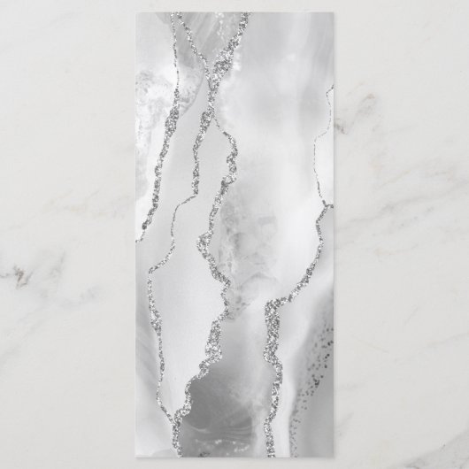 Menu Mariage moderne gris argenté (Dos)