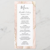 Menu Mariage Moderne Ivoire Agate Or (Devant)