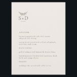 Menu Mariage moderne ivoire monogrammé<br><div class="desc">Il s'agit d'un menu moderne en ivoire mariage, qui ajoutera une touche d'élégance à votre décor de mariage. Tout le texte est modifiable, il suffit de cliquer sur "Personnaliser ce modèle". Des articles similaires comme des cartes de lieux, des numéros de table et des panneaux de mariage sont également disponibles....</div>