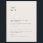 Menu Mariage moderne ivoire monogrammé<br><div class="desc">Il s'agit d'un menu moderne en ivoire mariage, qui ajoutera une touche d'élégance à votre décor de mariage. Tout le texte est modifiable, il suffit de cliquer sur "Personnaliser ce modèle". Des articles similaires comme des cartes de lieux, des numéros de table et des panneaux de mariage sont également disponibles....</div>