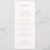 Menu Mariage Moderne Lilac Élégant (Devant)