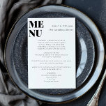 Menu Mariage moderne minimaliste noir blanc élégant<br><div class="desc">Menu moderne minimaliste noir blanc élégant Mariage</div>