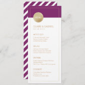 Menu mariage moderne minimaliste violet vinicole (Devant / Derrière)