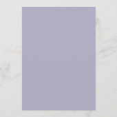 Menu Mariage Moderne Monogramme Lilac Élégant (Dos)